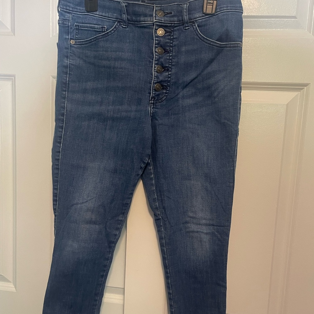 10R Express Women's Blue High Rise Skinny Jeans